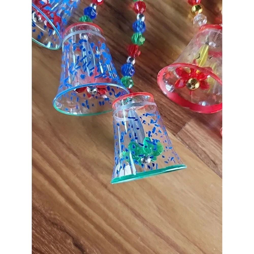 Lot Of 3 Vintage Acrylic Ornaments Christmas MCM 70s Beaded Holiday‎ Decoration